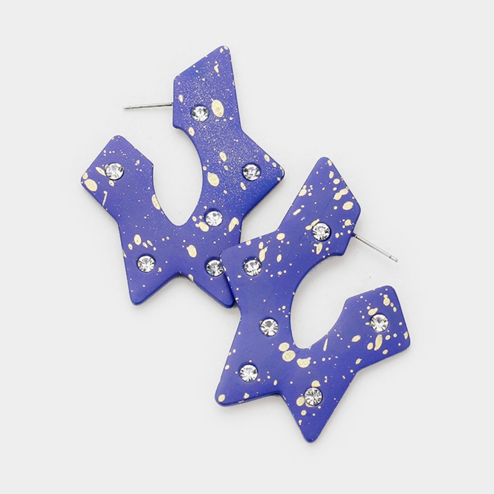 Crystal Paint Splash Geometric Earrings